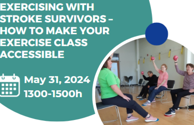 pic of title and date with image of exercise class